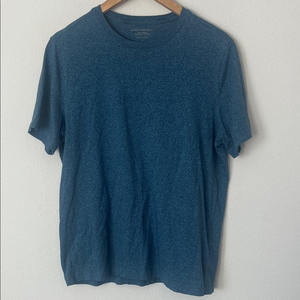 Banana Republic Blue Soft Wash Organic Cotton Short Sleeve Tee